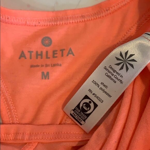 Athleta Neon pink salmon racer back tank top - Picture 8 of 8
